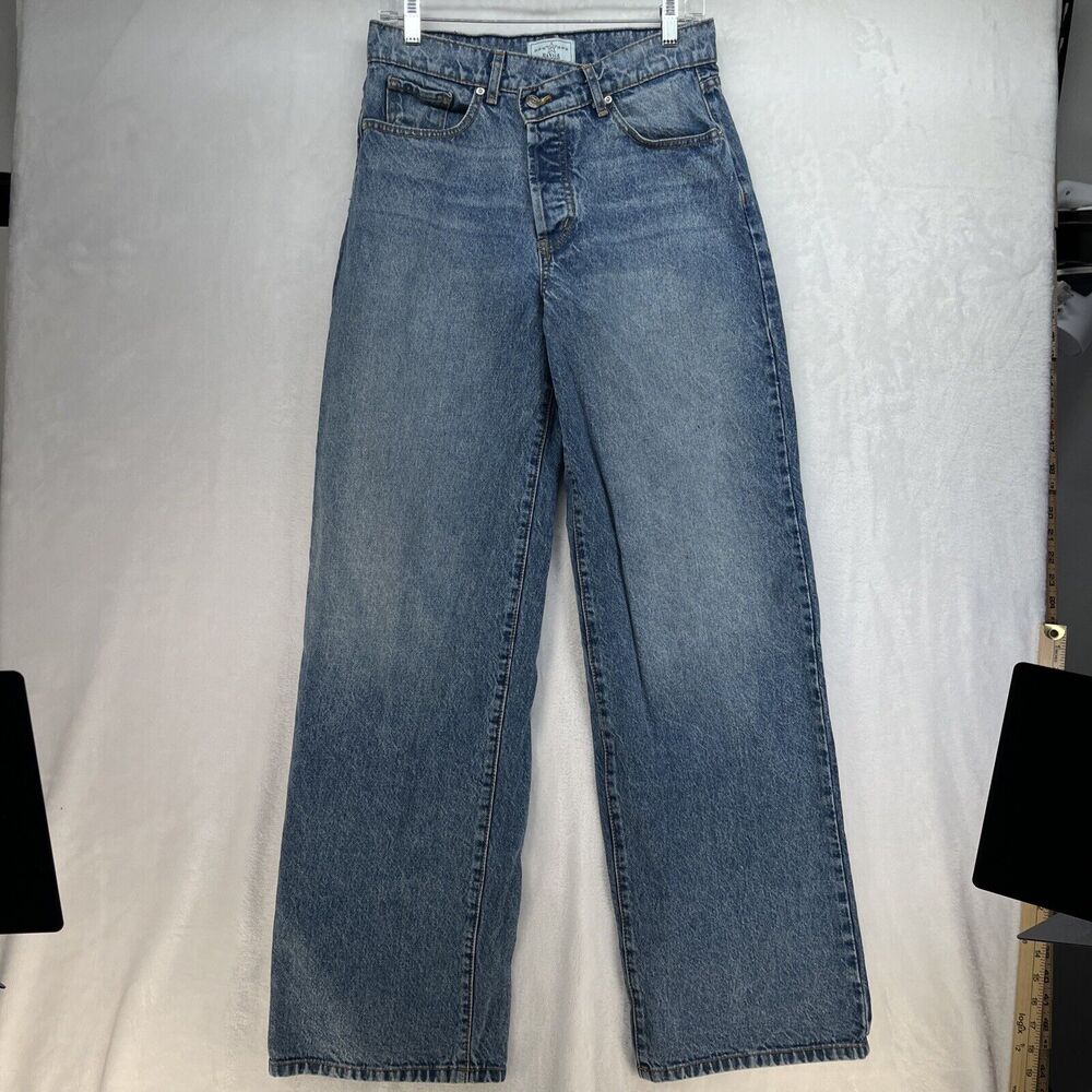 ReVice High Rise Jeans Crossover Waist Wide Leg Women’s Sz 27 Acid‎ Wash Y2k